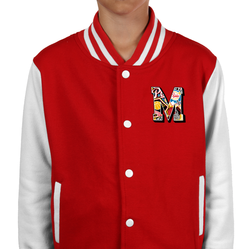 Impresión de chaquetas de equipo universitario para niños Chaquetas de equipo universitario para niños personalizadas
