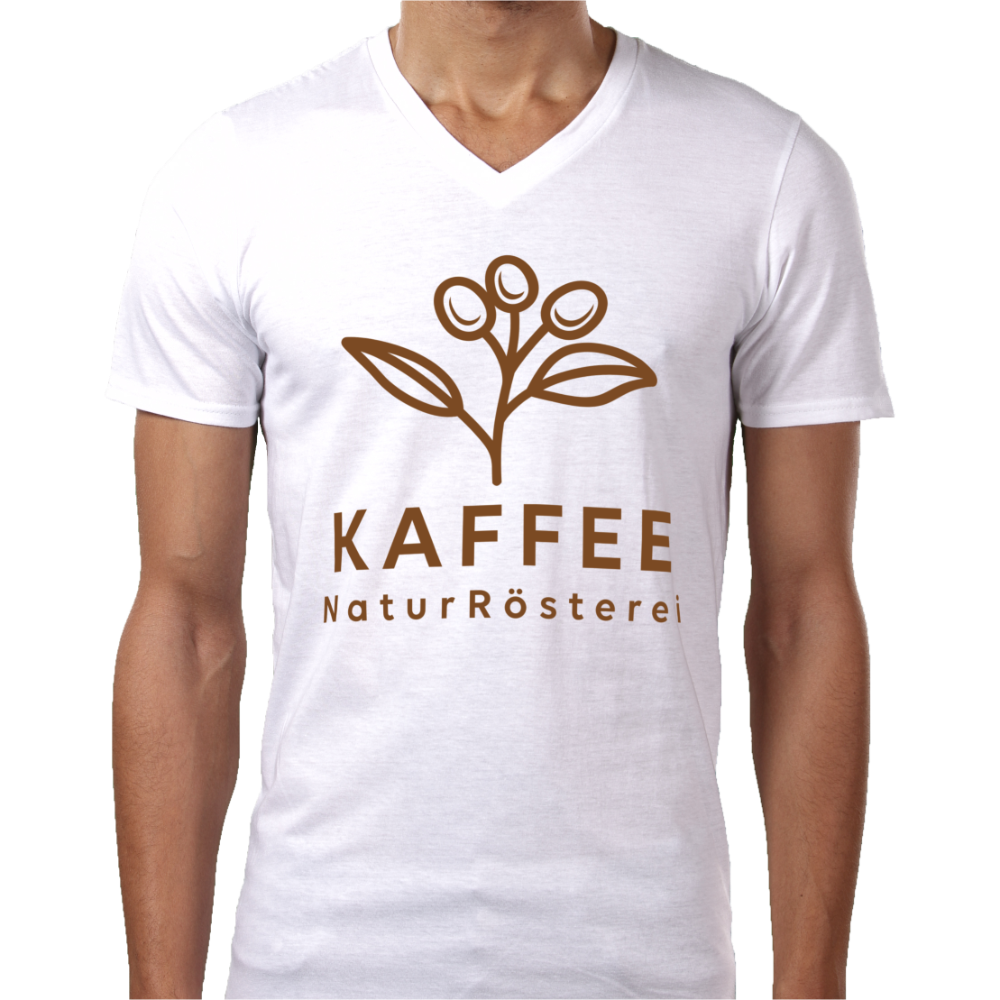 Designe deine eigenen, Weißes T-Shirt mit V-Ausschnitt Personalisierte T-Shirts bedrucken