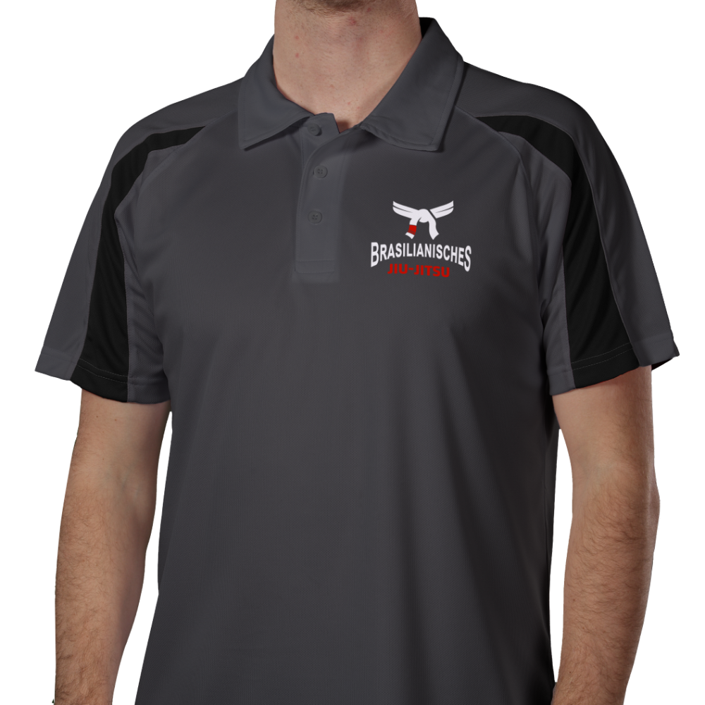 Gestalte ein bedrucktes Kontrast-Sport-Poloshirt Personalisiertes Kontrast-Sport-Poloshirt