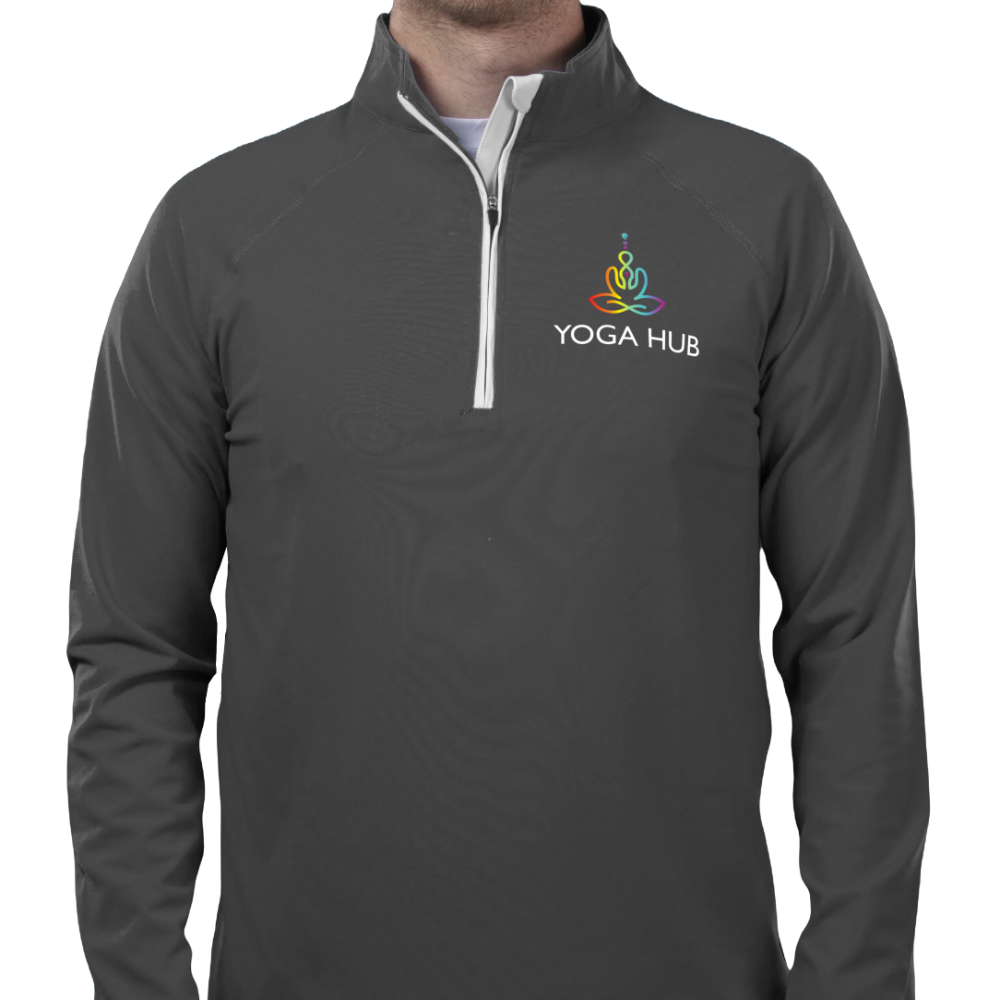 Gestalte ein bedrucktes und besticktes Sport-Sweatshirt mit Halbzipper Personalisiertes Sport-Sweatshirt mit Halbzipper